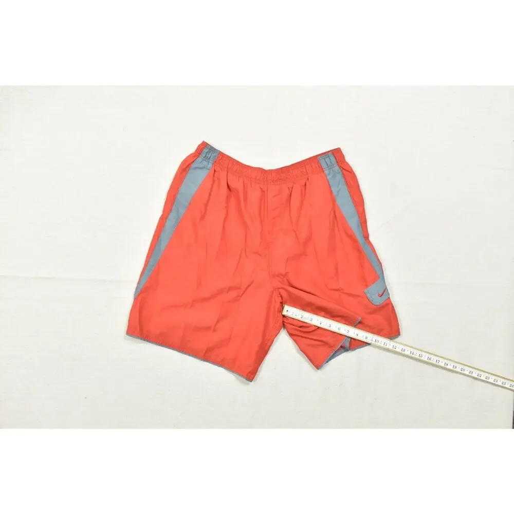 Nike Men's Size XL Orange Gray Athletic Swim Trunks Shorts Board Shorts Mesh Lin